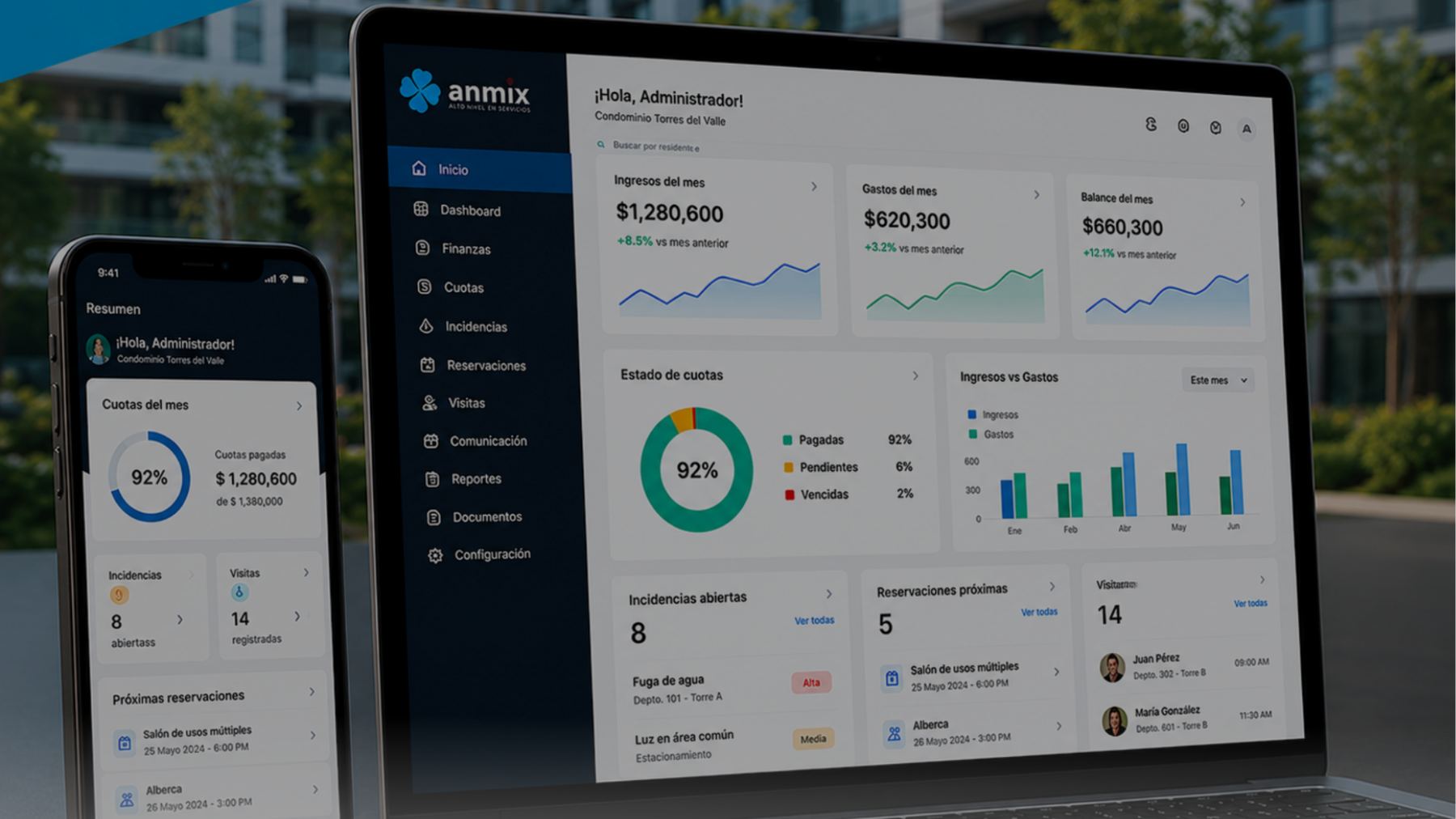 Software para gestión residencial · ANMIX